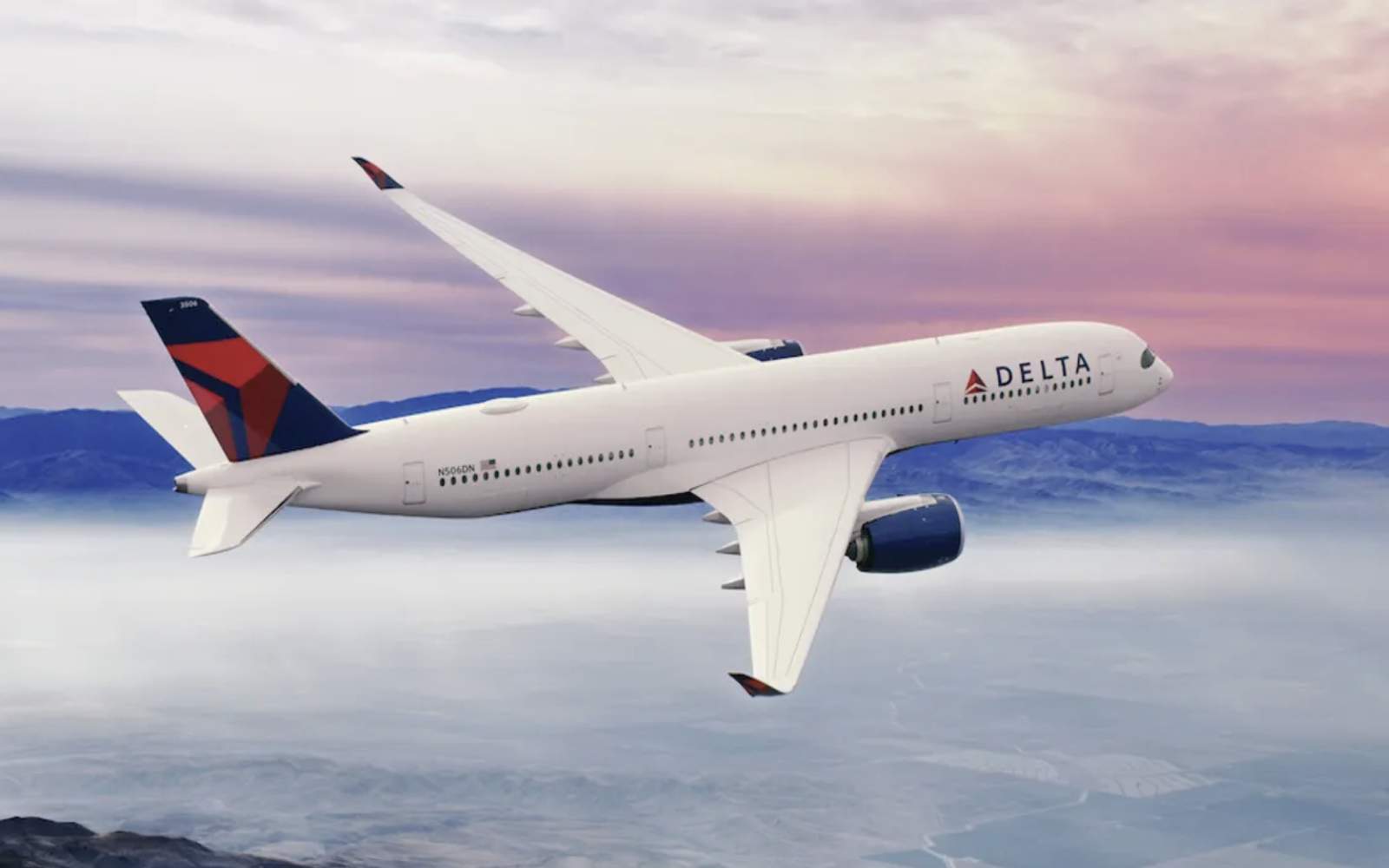 A Delta Air Lines plane taking off with financial charts superimposed, symbolizing a deep dive into investment analysis and financial performance.